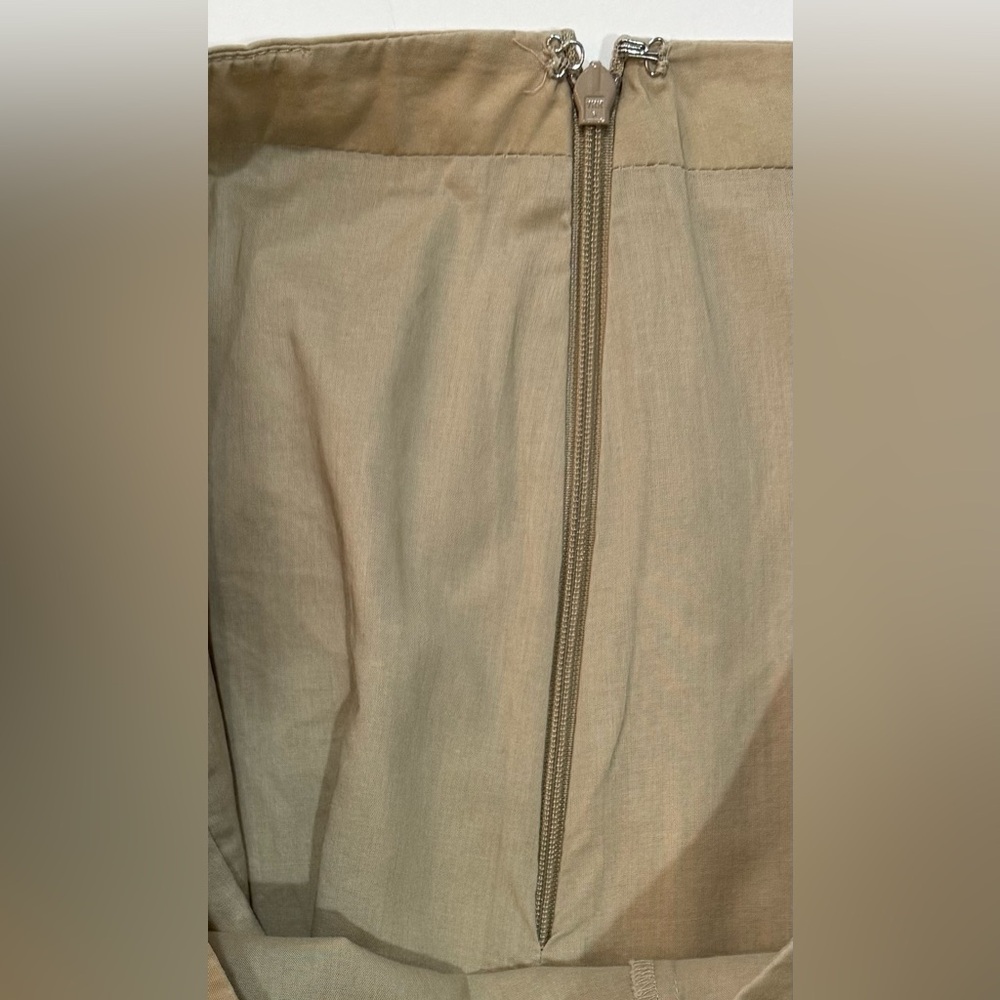Ann Taylor Embroidered Floral A-Line Midi Skirt Beige Cotton Boho Size 8 - Picture 5 of 7
